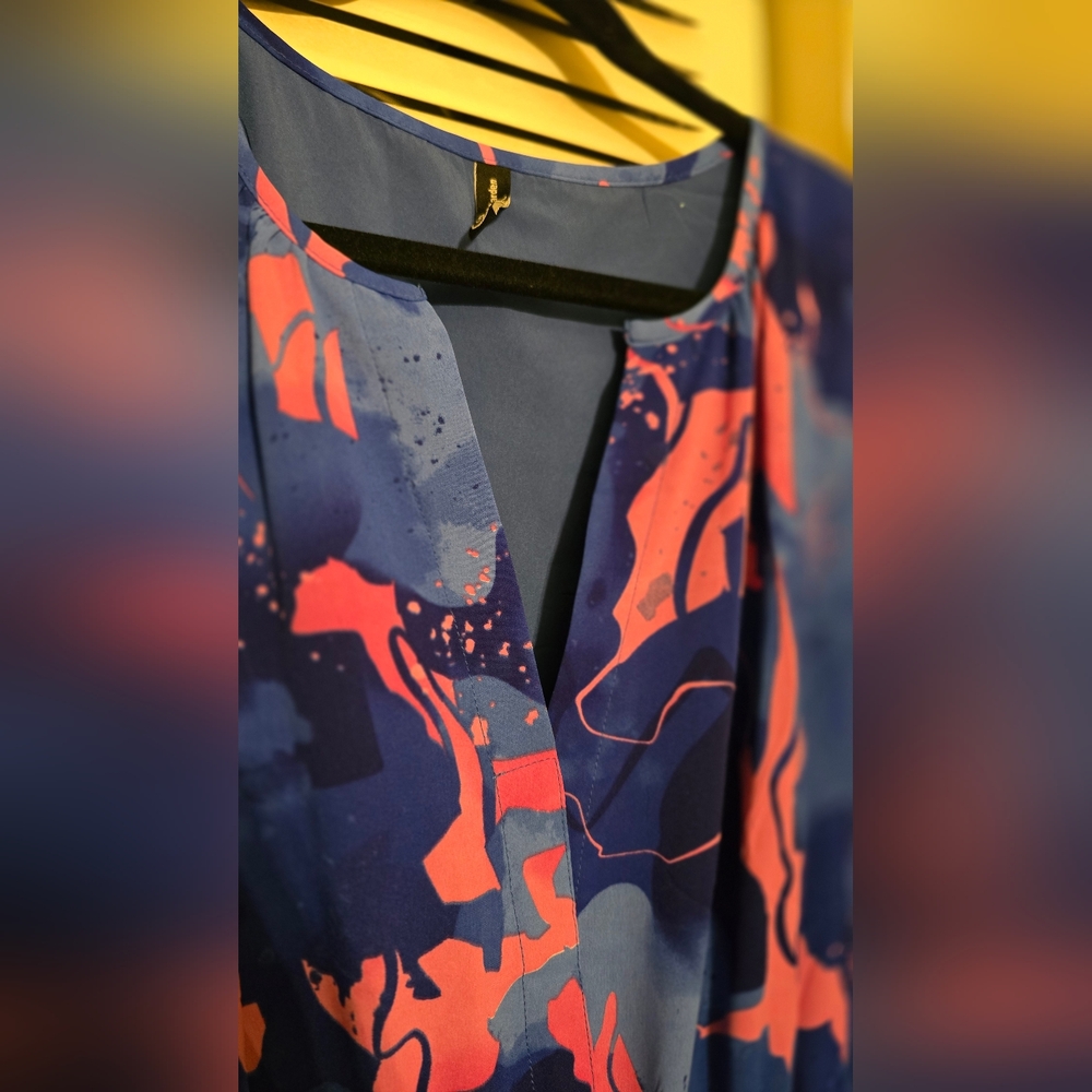 NWOT PrettyGarden Vibrant Blue and Pink Women's Midi Dress - Picture 6 of 11